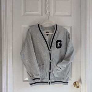 GAP 1969 Gray Cardigan with Black Trim
